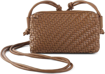 Women's Handcrafted Vegan Leather Crossbody Bag with Zipper Closure