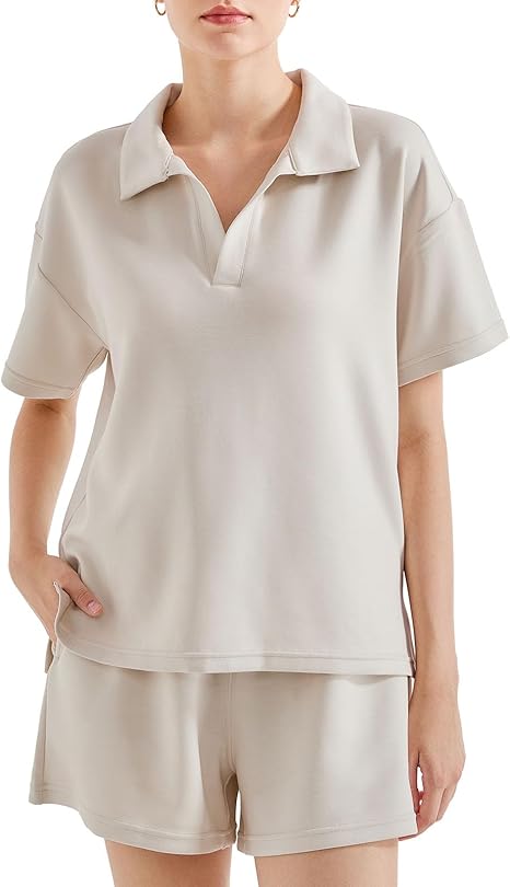 Women's V-Neck Modal Lounge Set with Drawstring Shorts