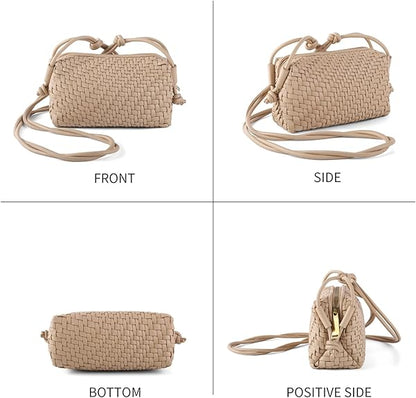 Women's Handcrafted Vegan Leather Crossbody Bag with Zipper Closure