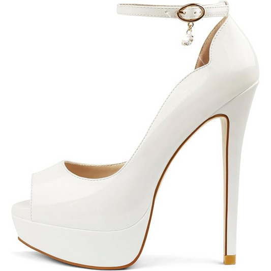 Elegant Women's Peep-Toe Platform Stiletto Heels