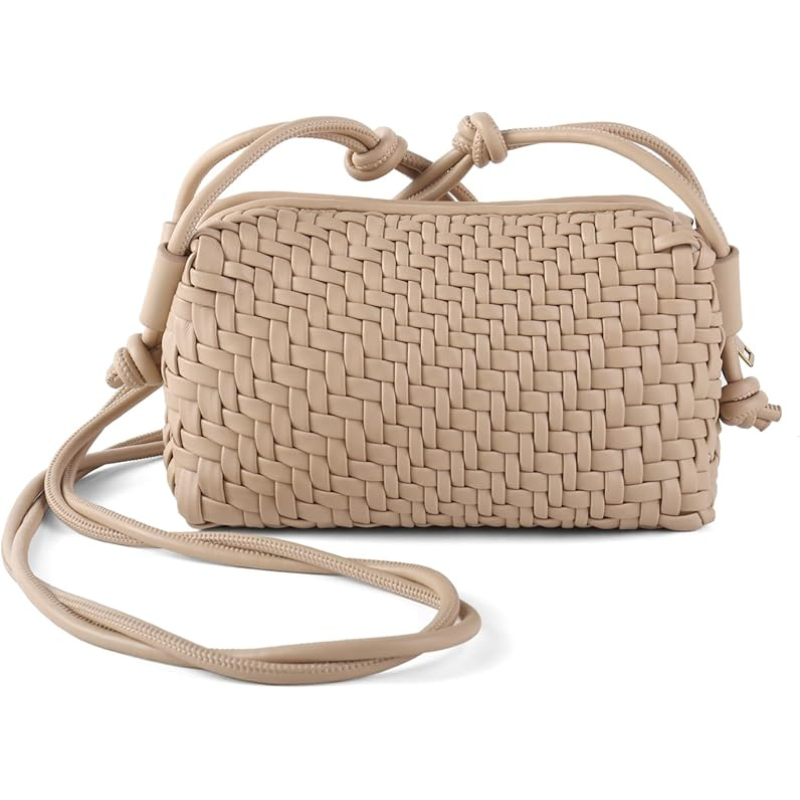 Women's Handcrafted Vegan Leather Crossbody Bag with Zipper Closure