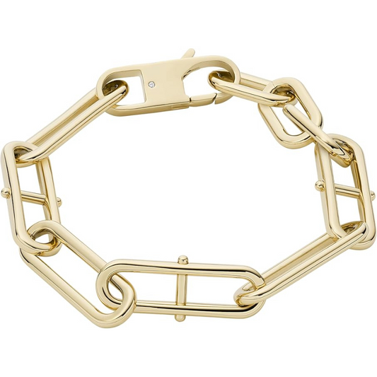 Fossil Women's Gold-Tone Stainless Steel D-Link Chain Bracelet